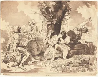 Banditti Robbing Fishermen, by Peter Perez Burdett, ink, 1771