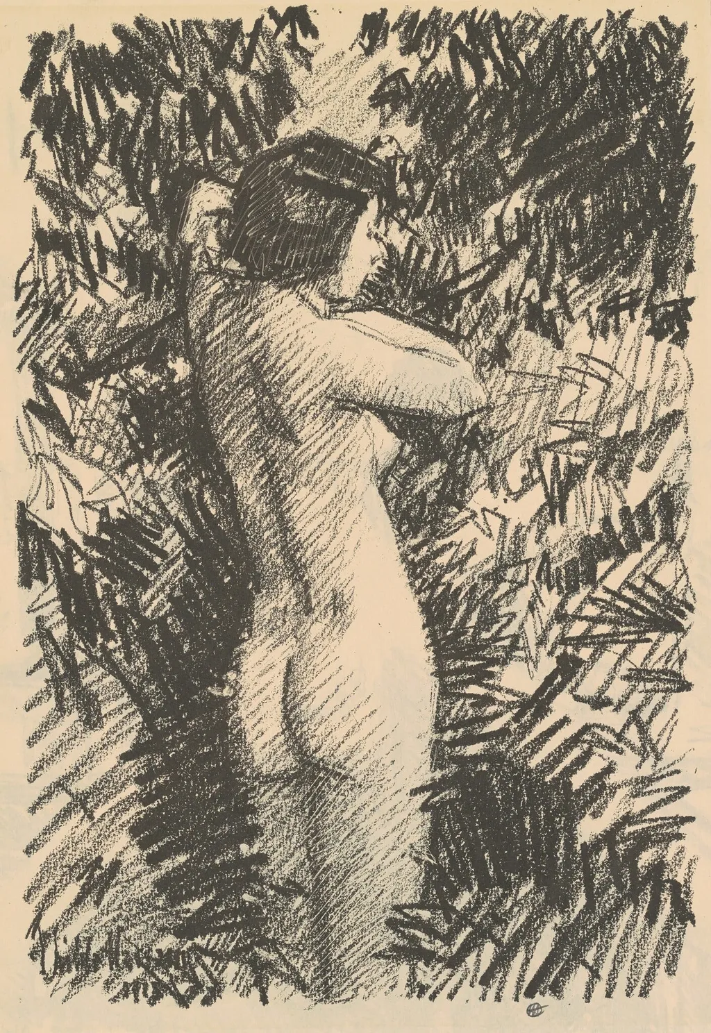 Nude [recto], by Childe Hassam, ink, 1918