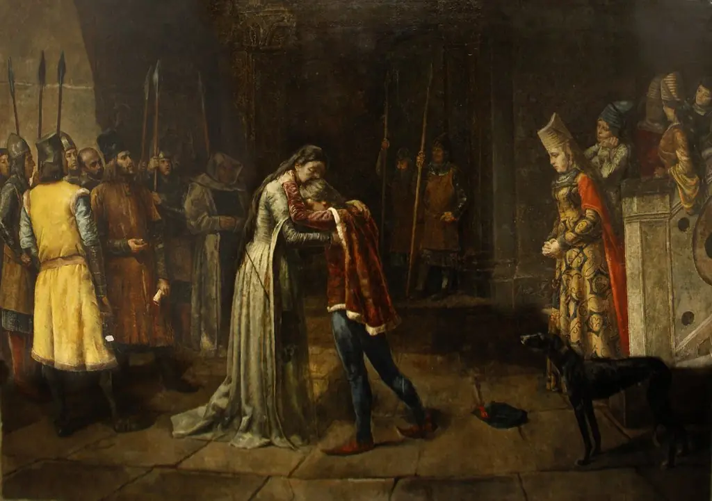 La última despedida, by Antonio Amorós y Botella, oil, 1894