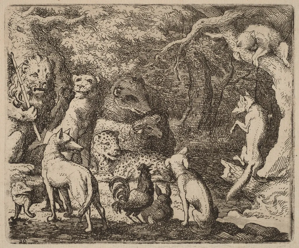 Reynard Asks Permission to Speak, by Allart van Everdingen, ink, 1650