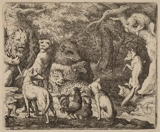 Reynard Asks Permission to Speak, by Allart van Everdingen, ink, 1650