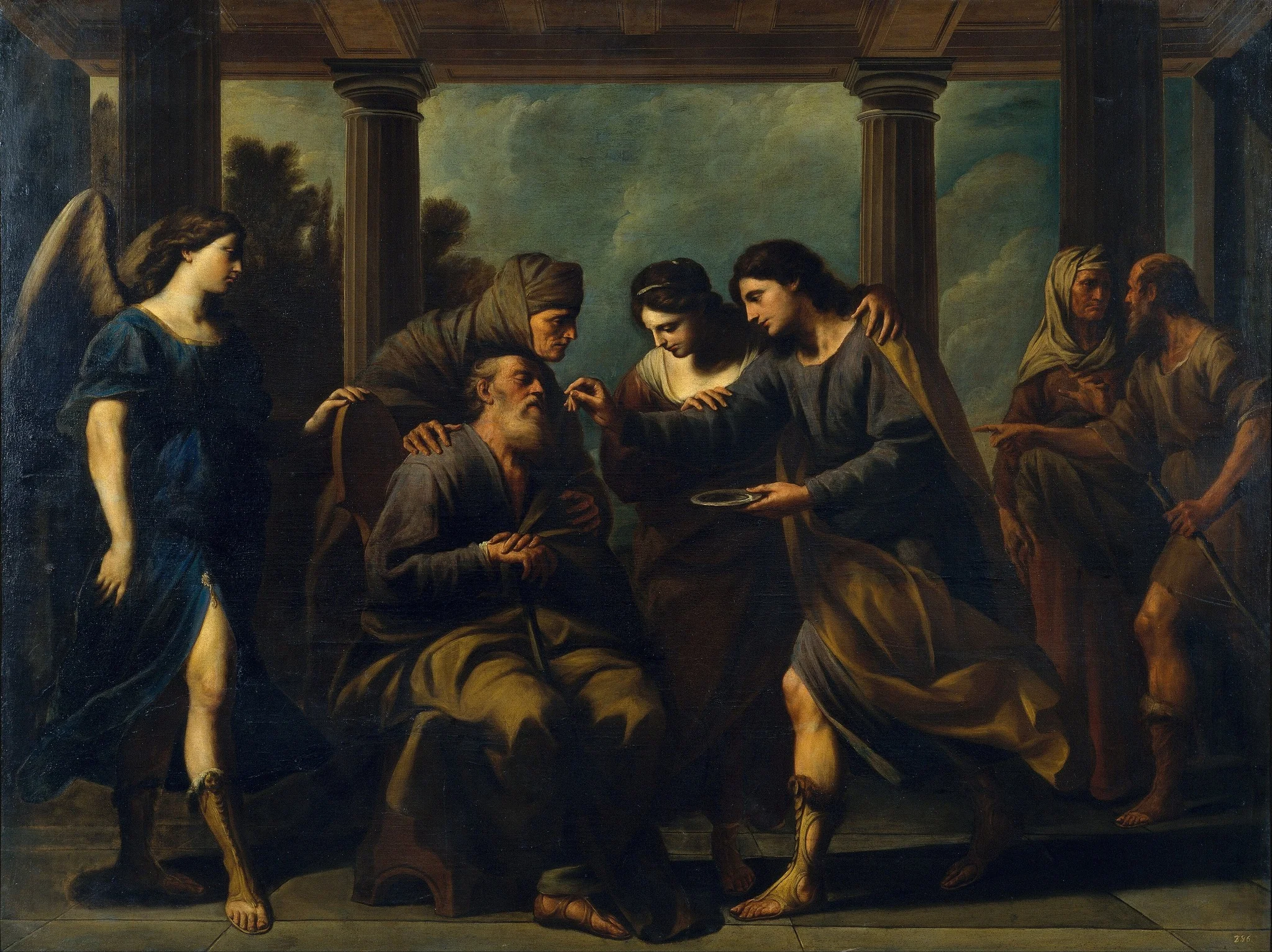 Tobias Heals his Blind Father, detail