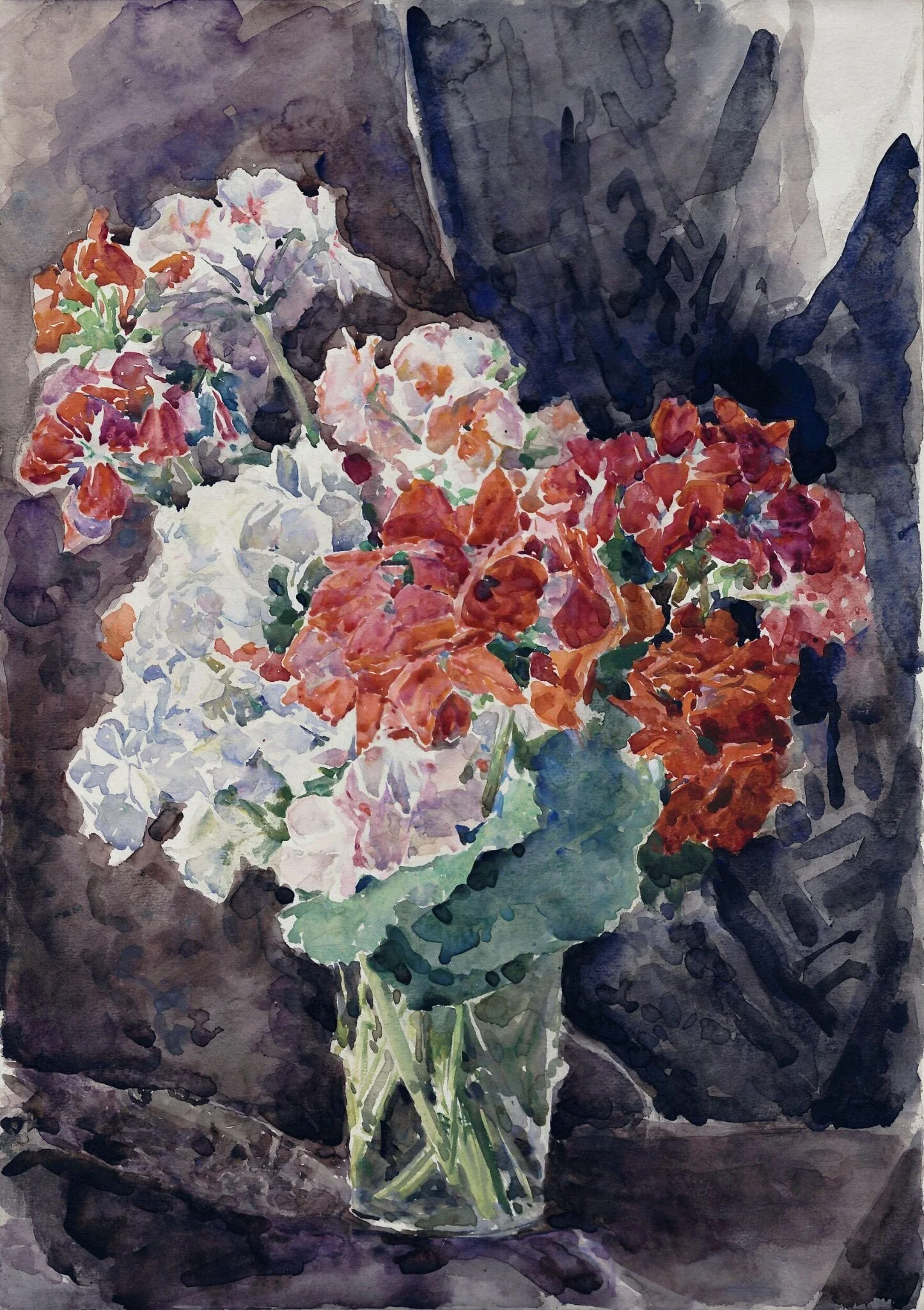 Red and White Geraniums, detail