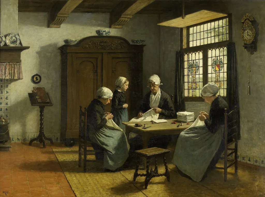 In the Orphanage at Katwijk-Binnen, by David Adolph Constanz Artz, oil, 1890