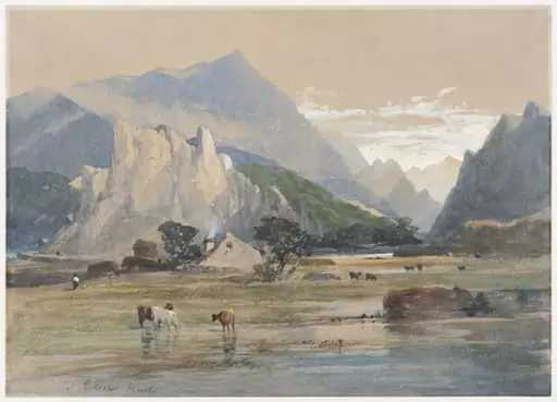 Landscape, by Samuel Gillespie Prout, watercolor, 1850