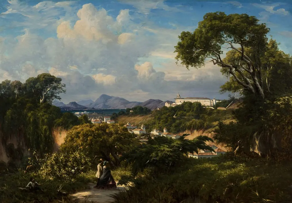 View of Santa Teresa Convent from the Heights of Paula Matos, by Henri Nicolas Vinet, oil, 1863
