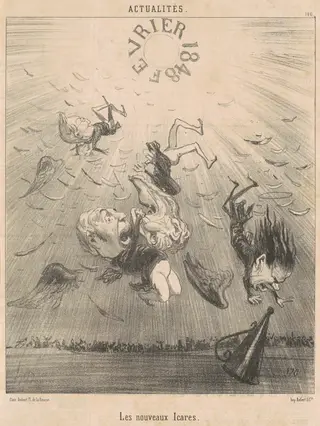 Les nouveaux Icares, by Honoré Daumier, ink, 1850