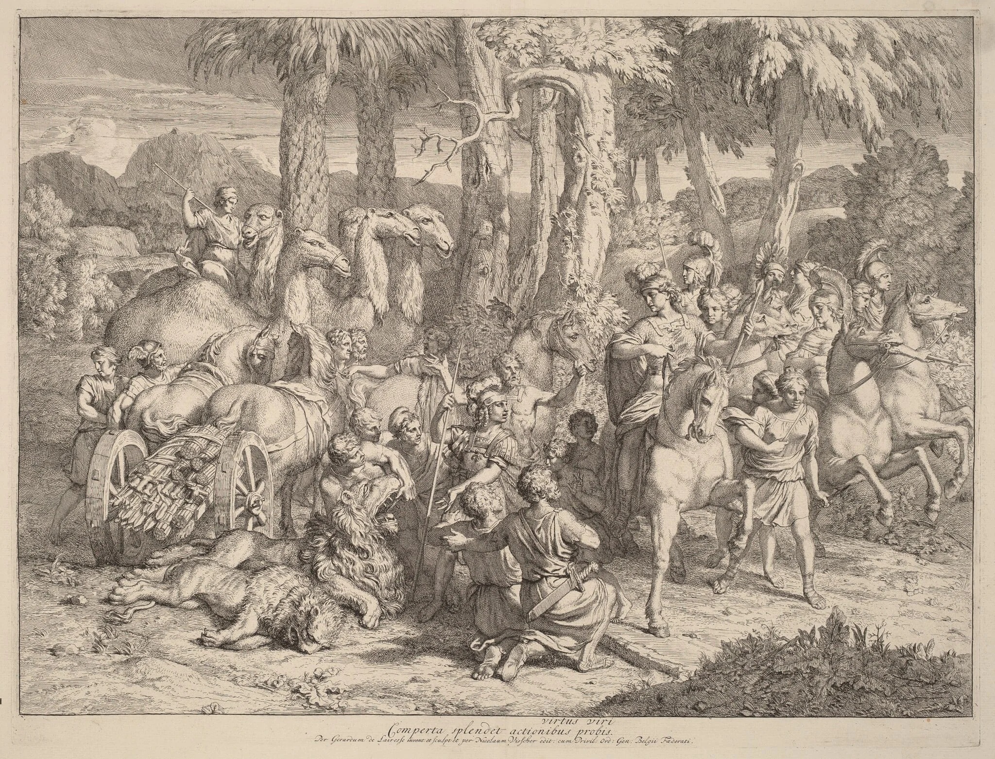 Semiramis on the Lion Hunt, detail