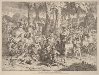 Semiramis on the Lion Hunt, by Gerard de Lairesse, ink, 1676