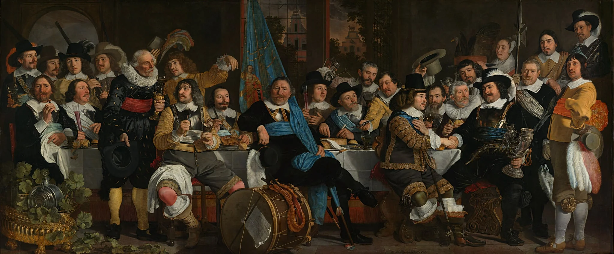 Banquet at the Crossbowmen’s Guild in Celebration of the Treaty of Münster, detail