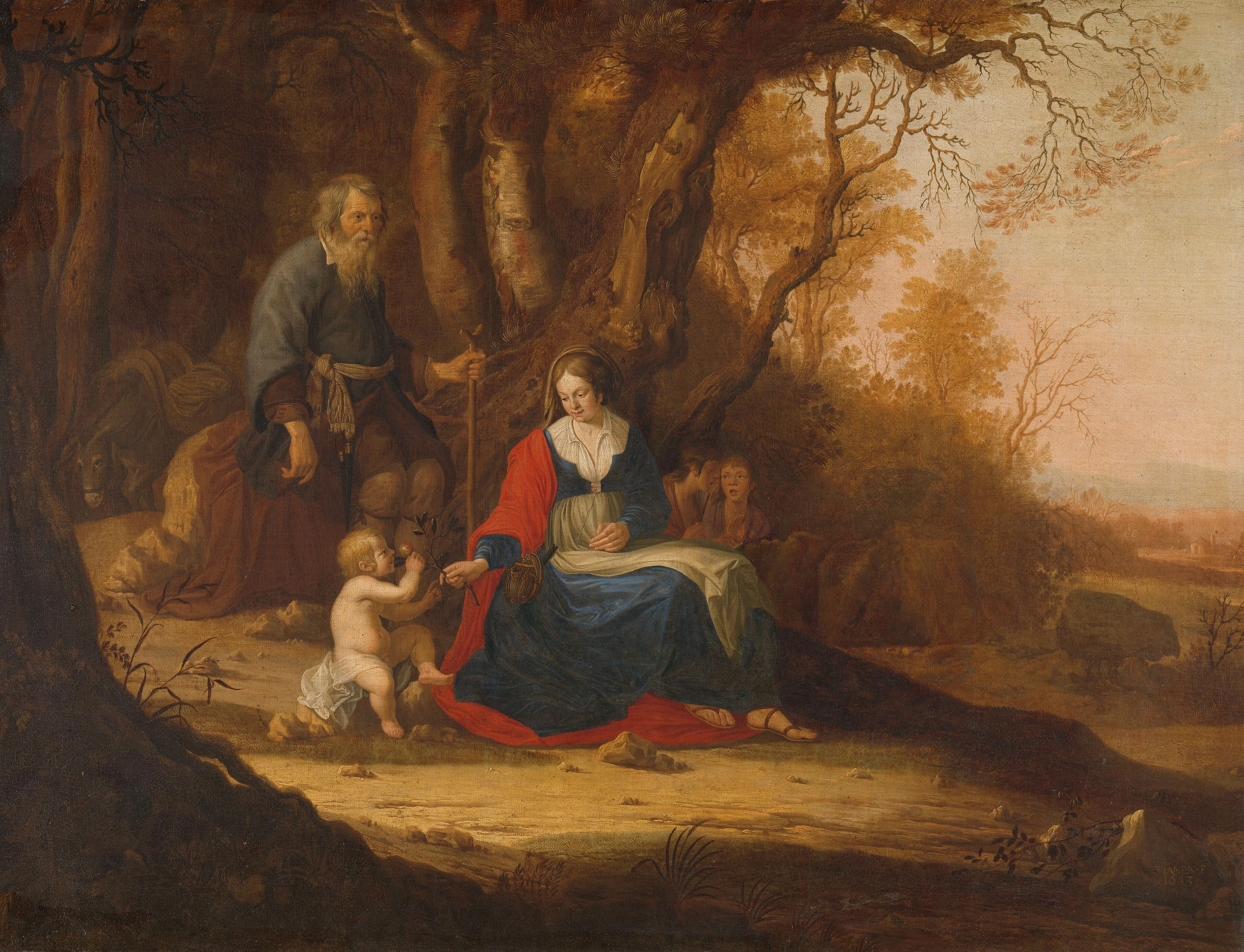 Rest on the flight to Egypt, detail