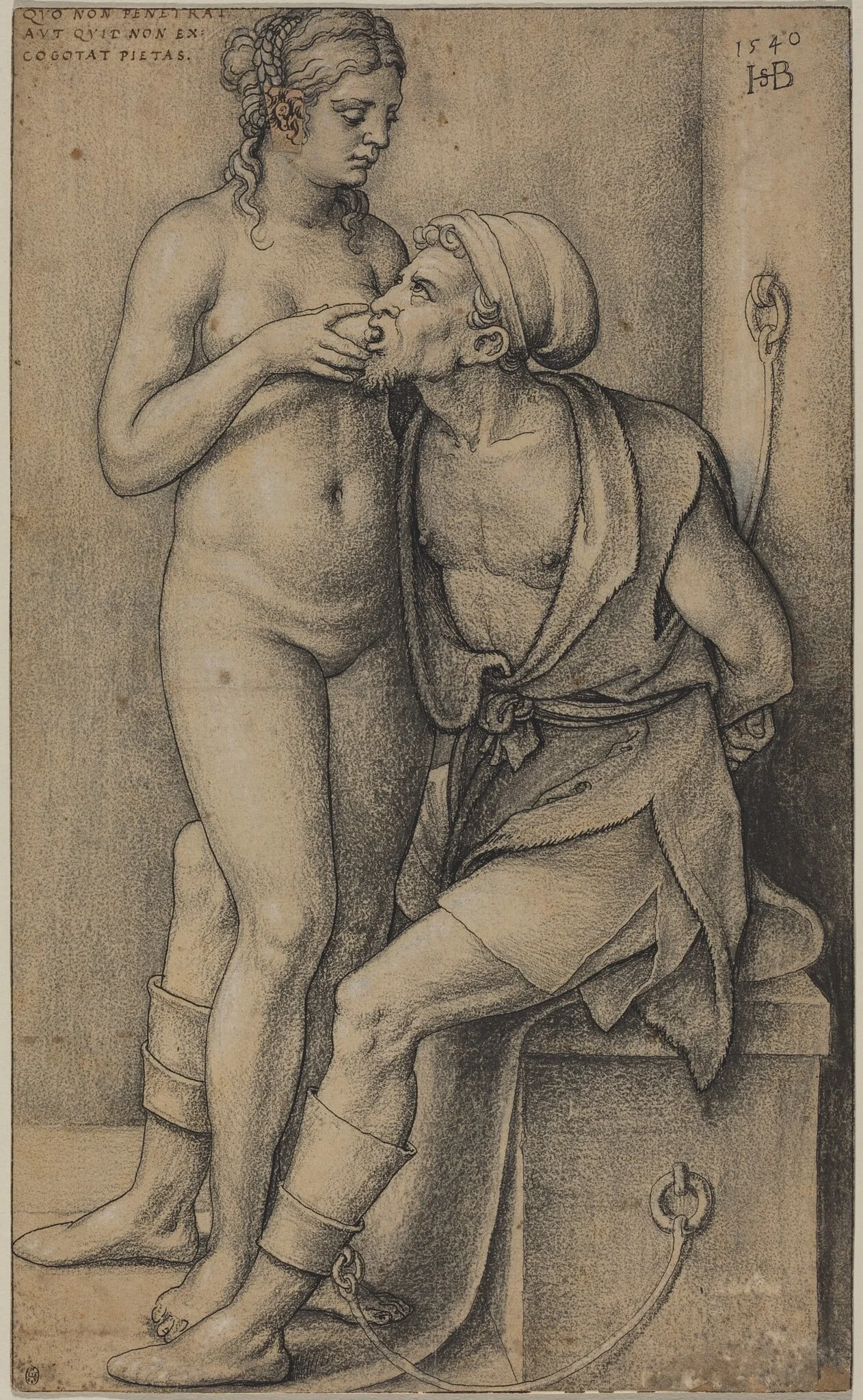 Cimon and Pero (Roman Charity), detail