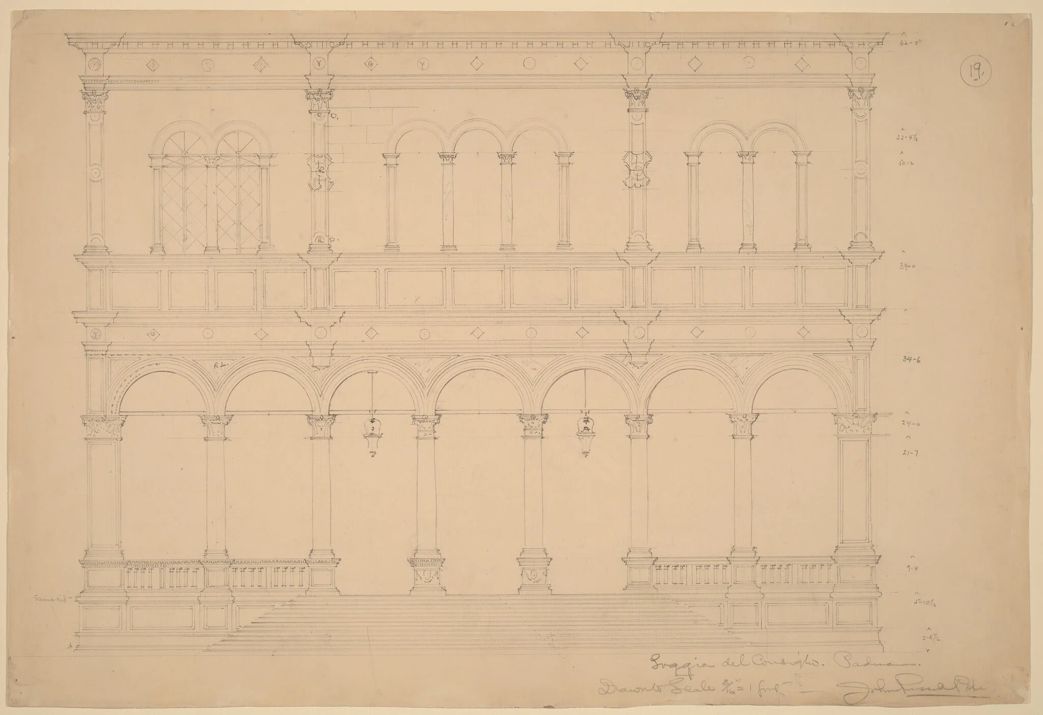 Loggia del Consiglio, Padua, detail