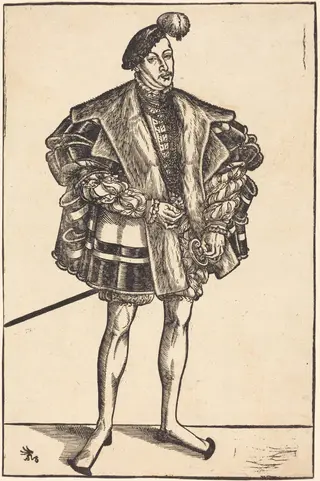 John William, Duke of Saxe-Coburg, by Lucas Cranach the Younger, ink, 1550