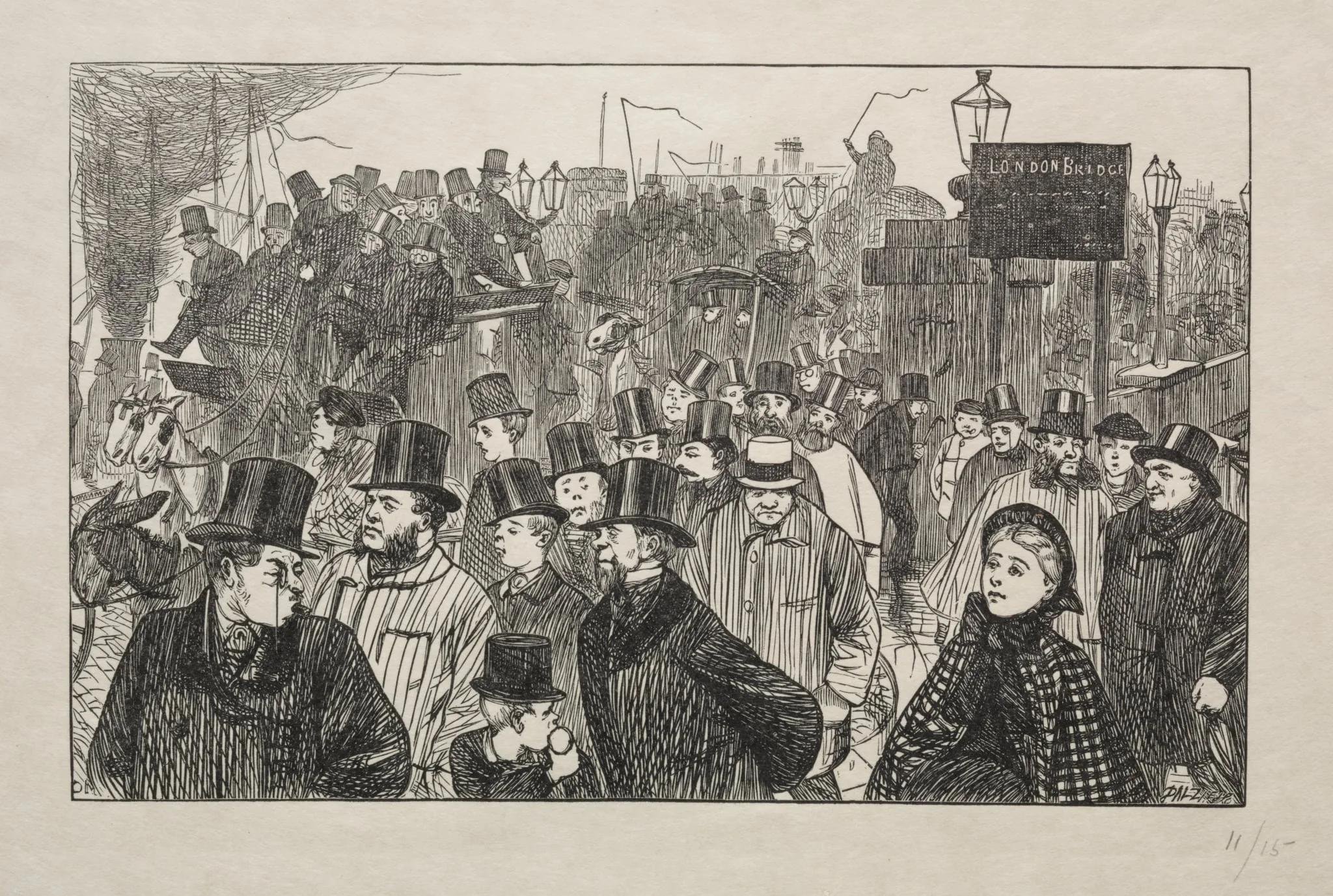 The Living Stream at London Bridge - On the Bridge, detail