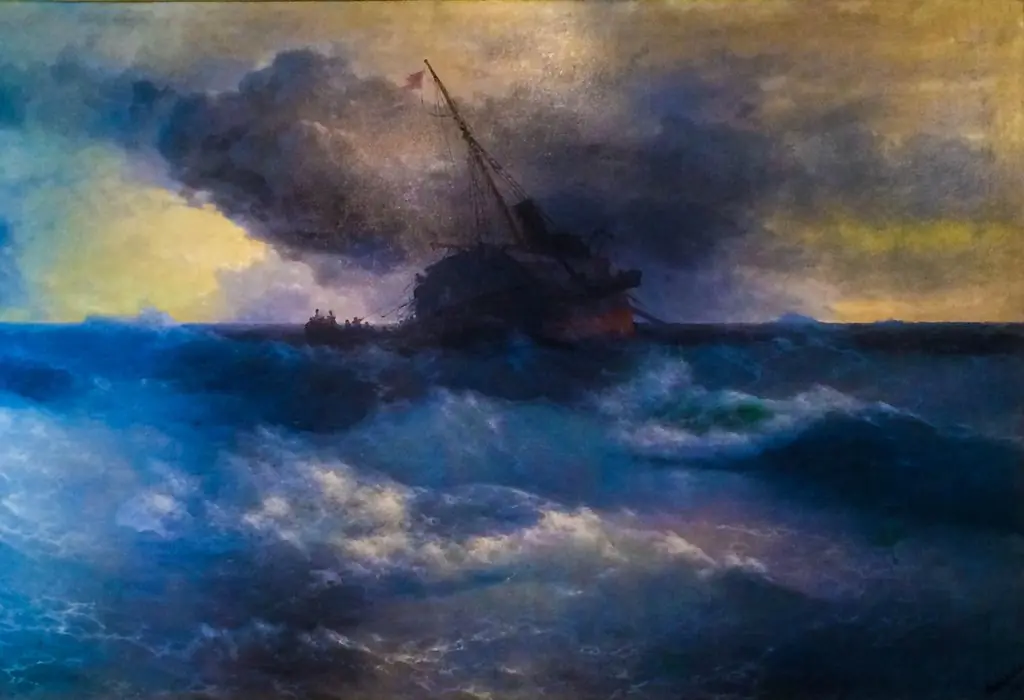Ship in a storm, by Ivan Aivazovsky, unspecified, 1900