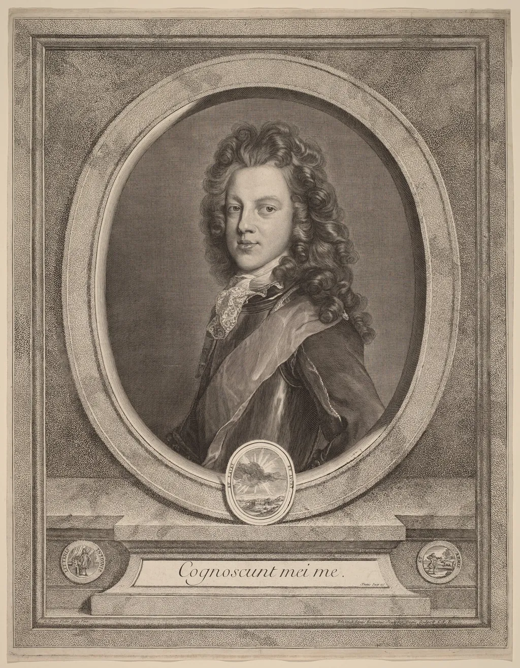 James III, Prince of Wales, by Gerard Edelinck, ink, 1674