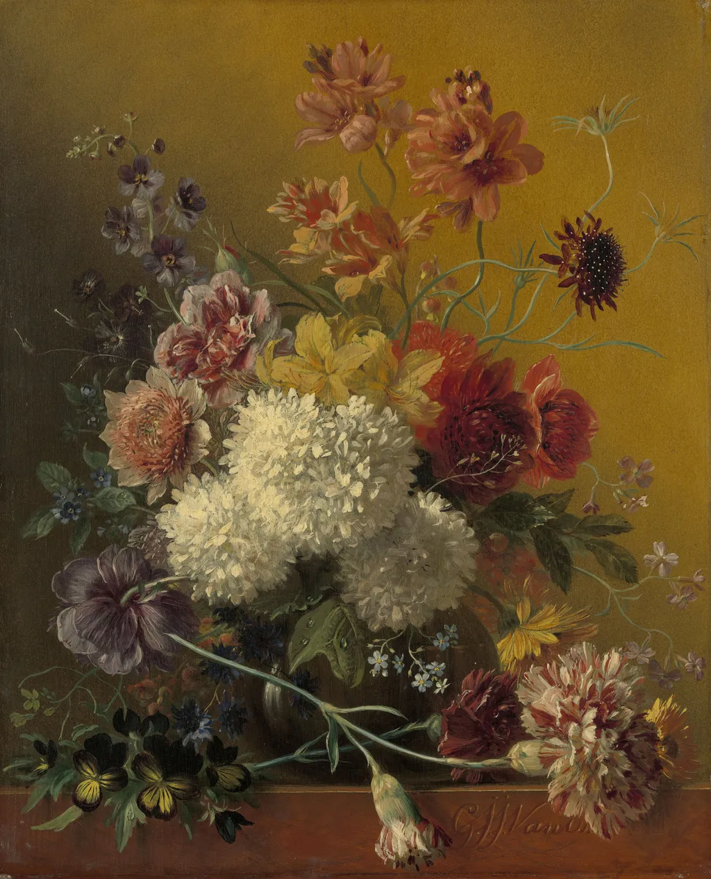 Flower still life, by Georgius Jacobus Johannes van Os, oil, 1850