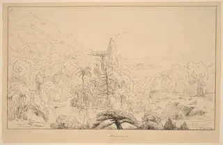 Narcissus [recto], by Thomas Cole, ink, 1828