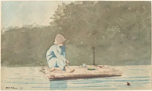 Boy on a Raft, by Winslow Homer, graphite, 1879