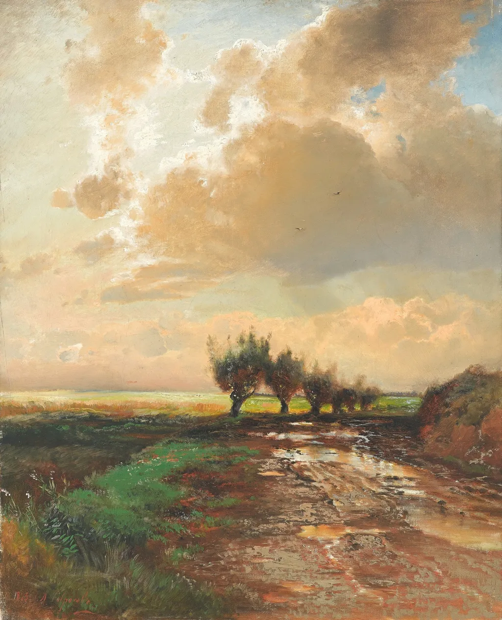 Country road, by Alexei Savrasov, oil, 1873