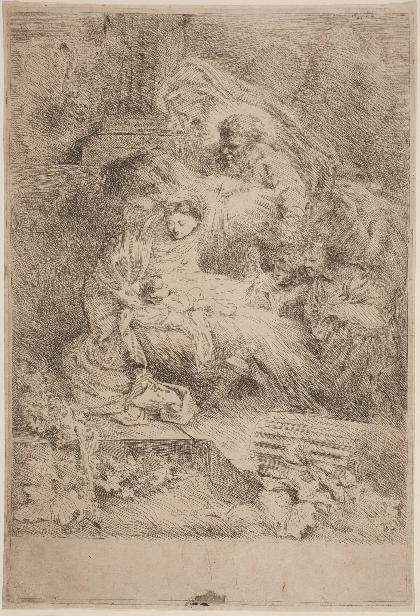 The Nativity with God the Father and the Holy Spirit, detail