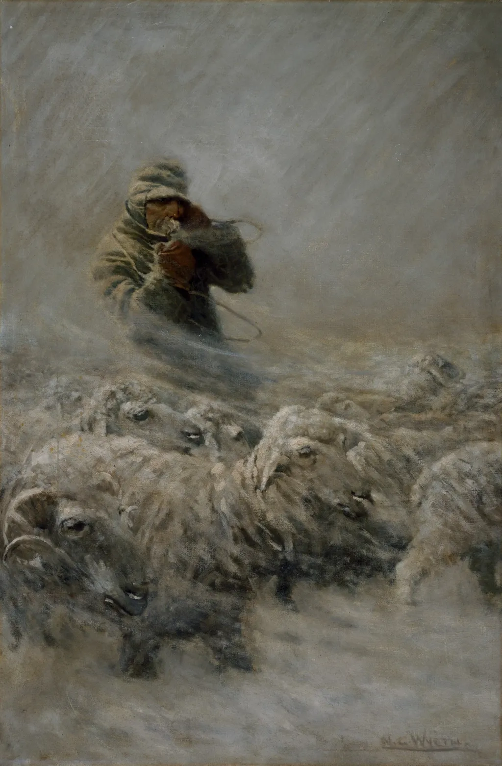 Sheep Herder, by N. C. Wyeth, oil, 1908