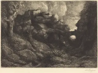 Remembrance of Italy (Souvenir d'Italie), by Alphonse Legros, ink, 1874