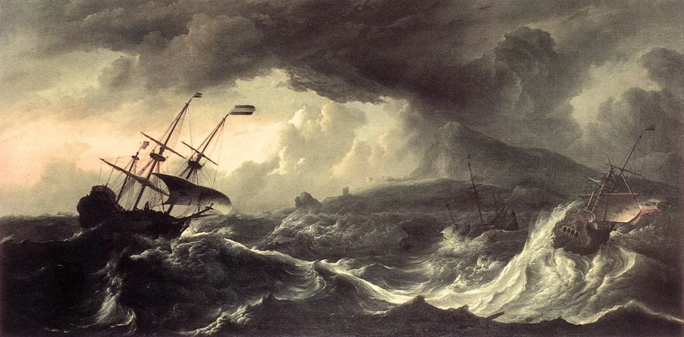 Ships in a Storm off the Norwegian Coast, detail