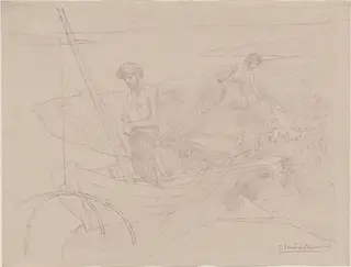 The Poor Fisherman (Le Pauvre pêcheur), by Pierre Puvis de Chavannes, ink, 1897