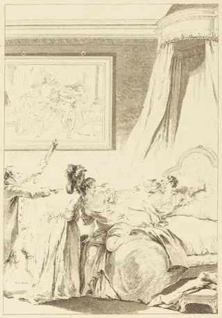 Le gascon puni, by Louis-Michel Halbou, ink, 1770