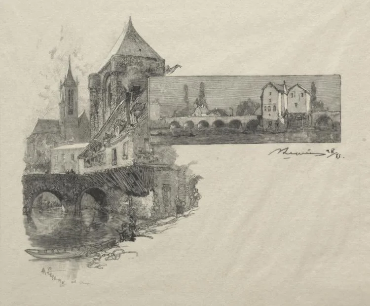 Moret - Le moulin à tan, detail