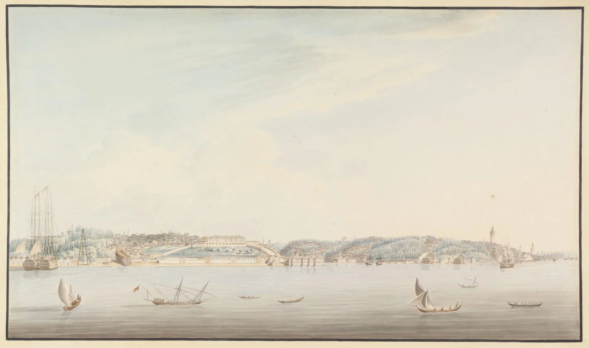 Kasim Pasa, the former Ottoman Naval Arsenal, from the Golden Horn, detail