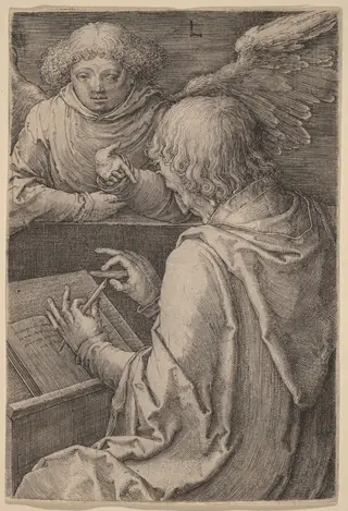 Saint Matthew, by Lucas van Leyden, ink, 1518