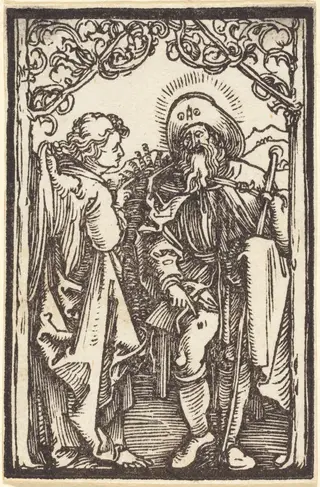 Saint Roch, by Albrecht Dürer, ink, 1500