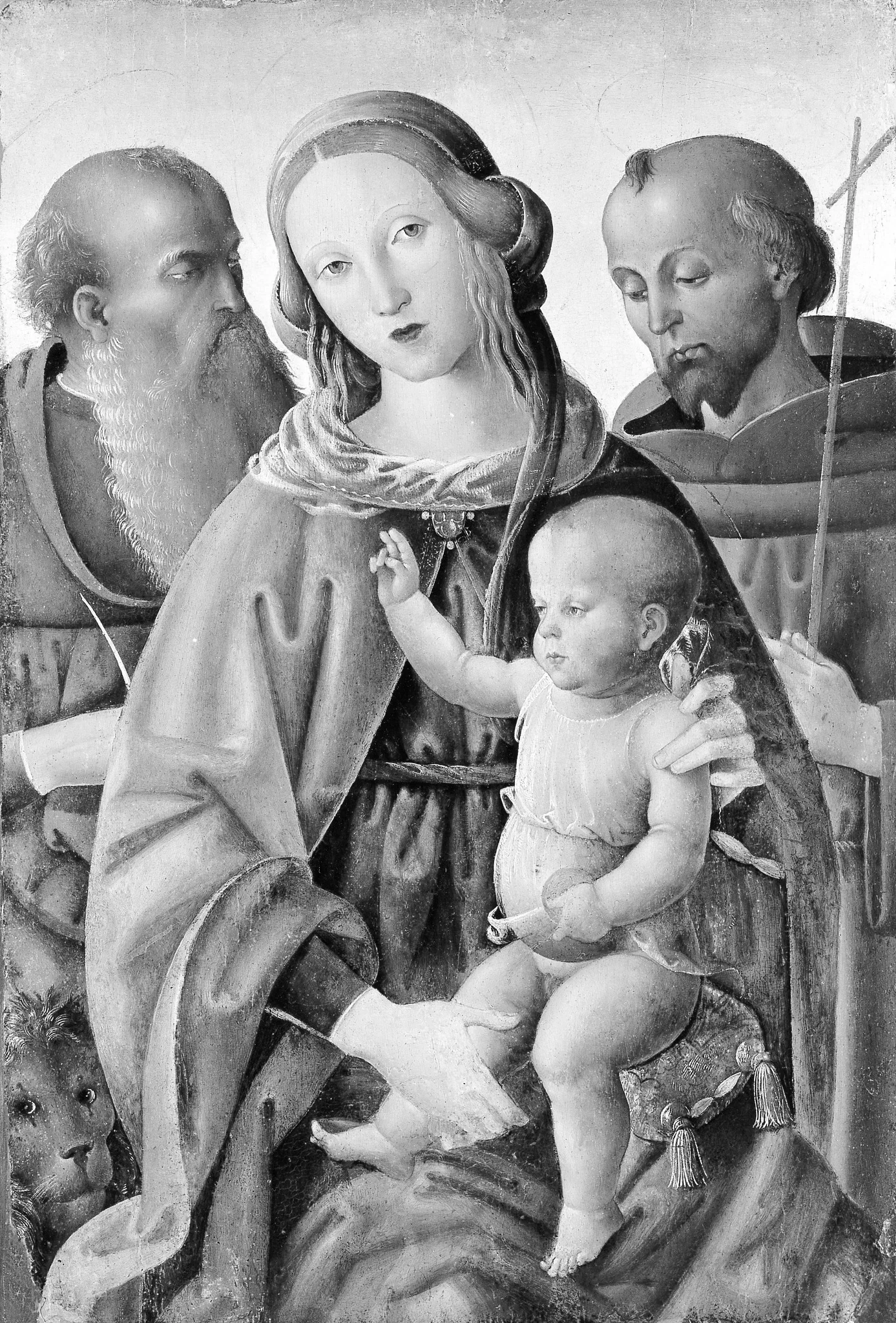 Madonna and Child with Saints Jerome and Francis, detail