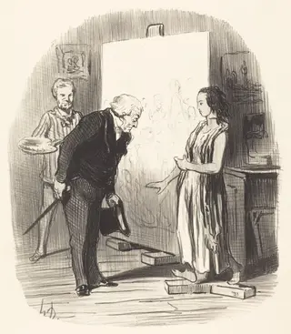 Madame, j'ai bien l'honneur!, by Honoré Daumier, ink, 1848