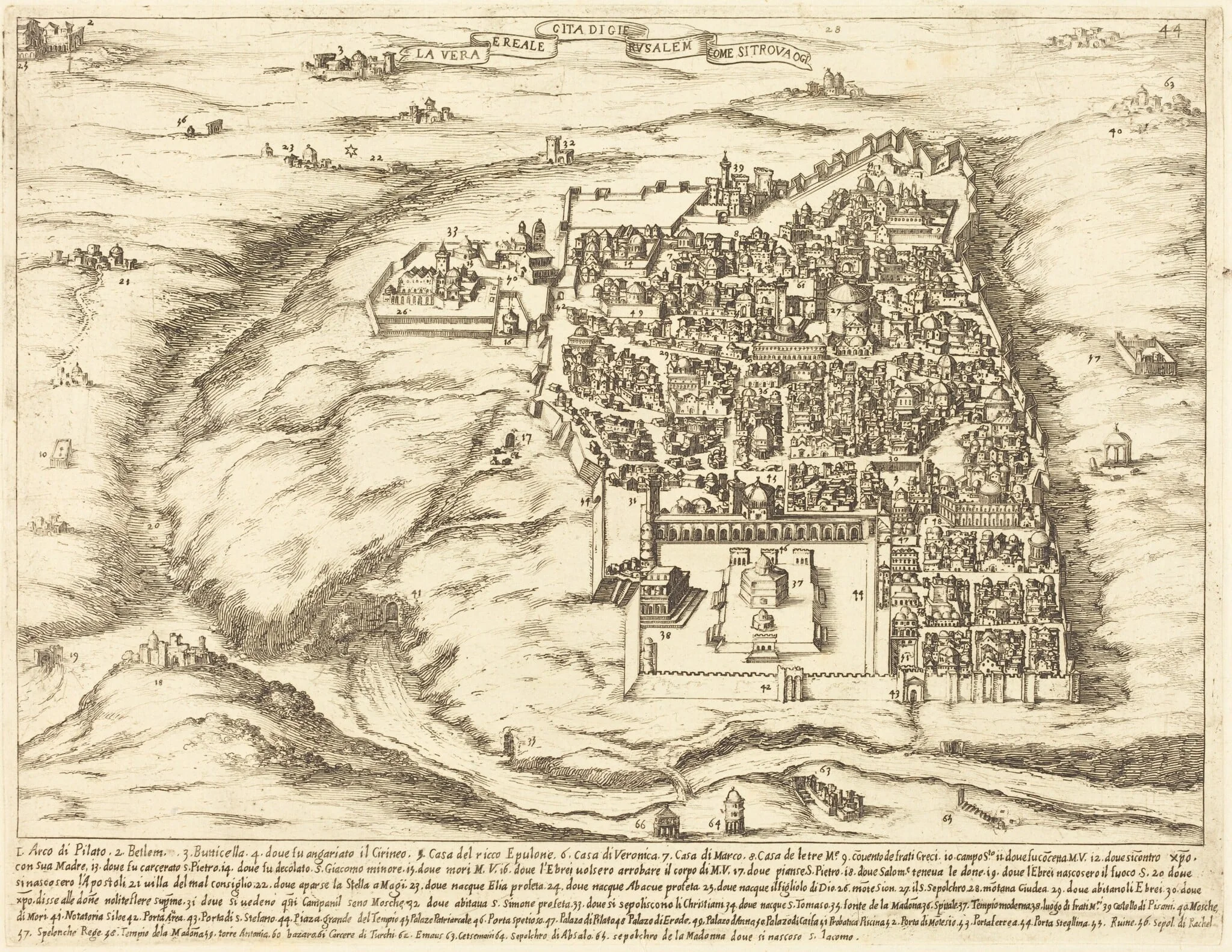 Aerial View of the City of Jerusalem, detail