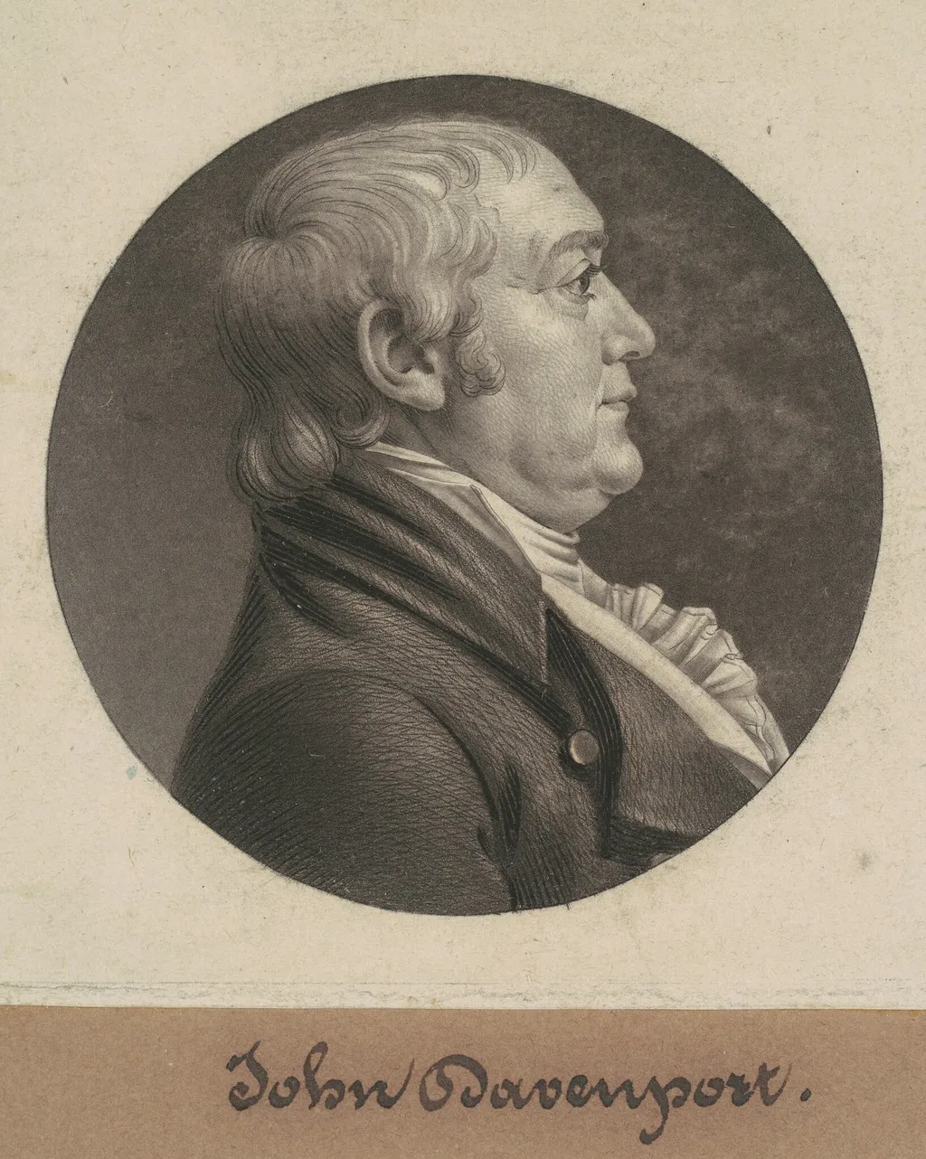 John Davenport, by Charles B. J. Févret de Saint-Mémin, ink, 1806