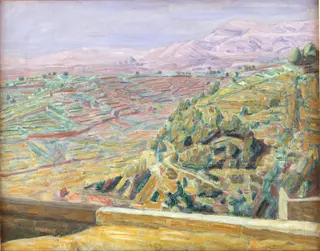 Udsigt fra Slotspladsen, Cagnes, by Niels Larsen Stevns, oil, 1923