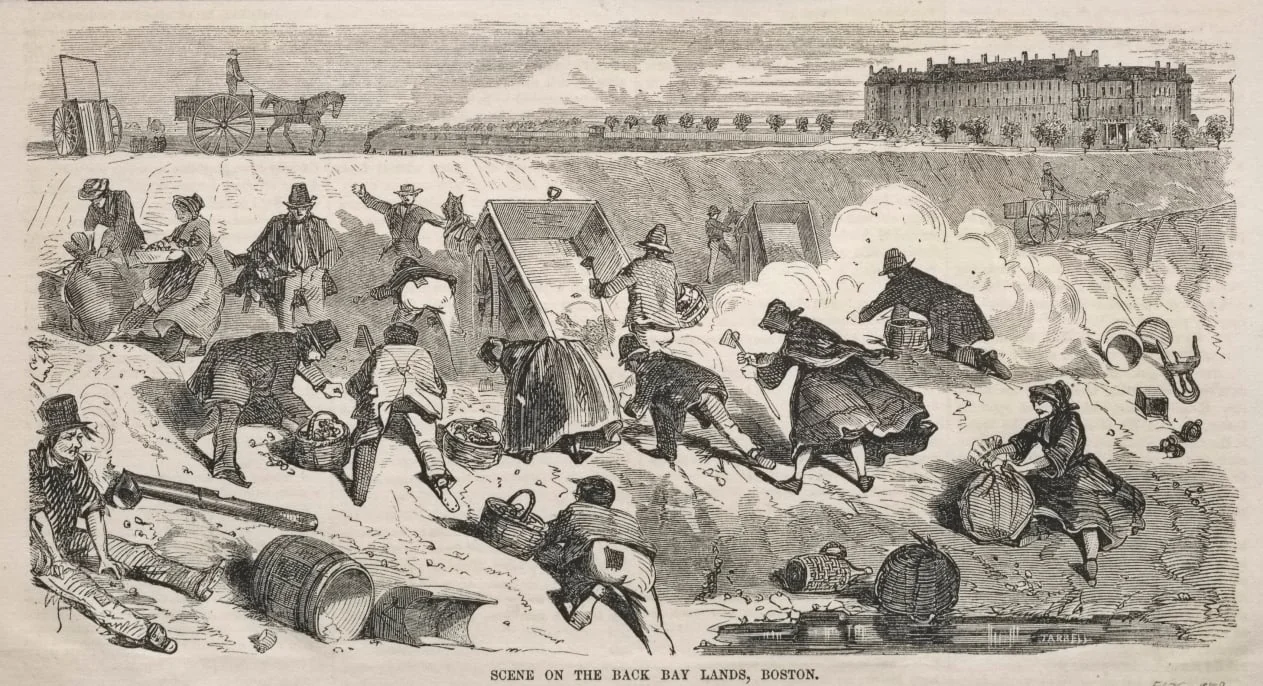 Scene on the Back Bay Lands, Boston, detail