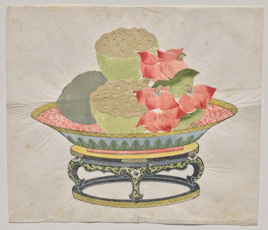Lotus Seeds and Water Caltrops, detail
