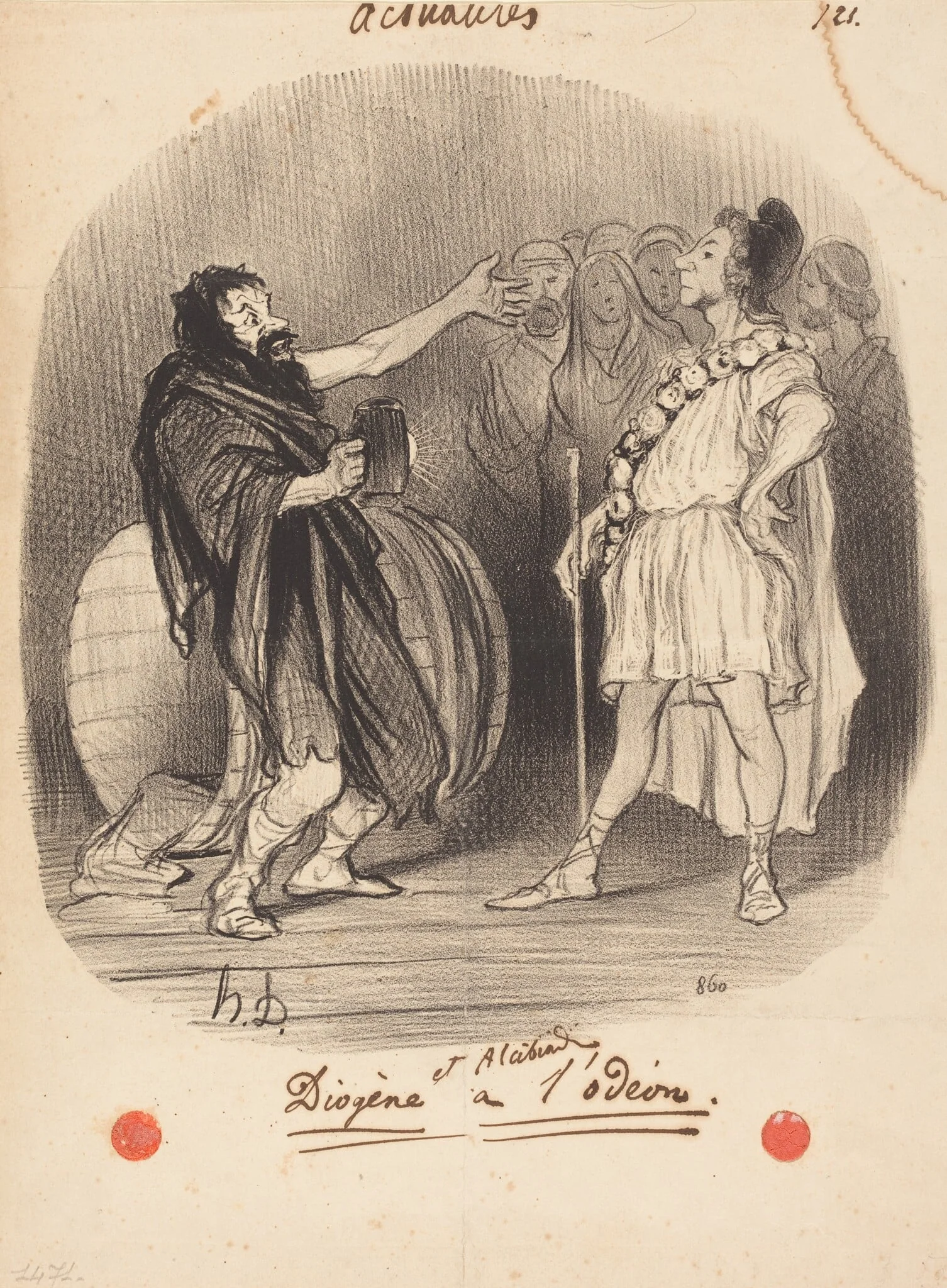Diogène et Alcibiade a l'Odéon, detail