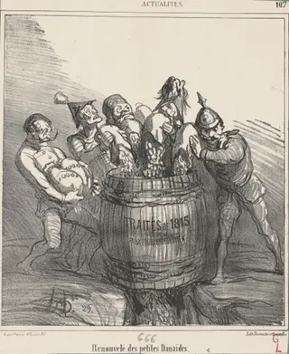 Renouvelé des petites Danaides, by Honoré Daumier, ink, 1866