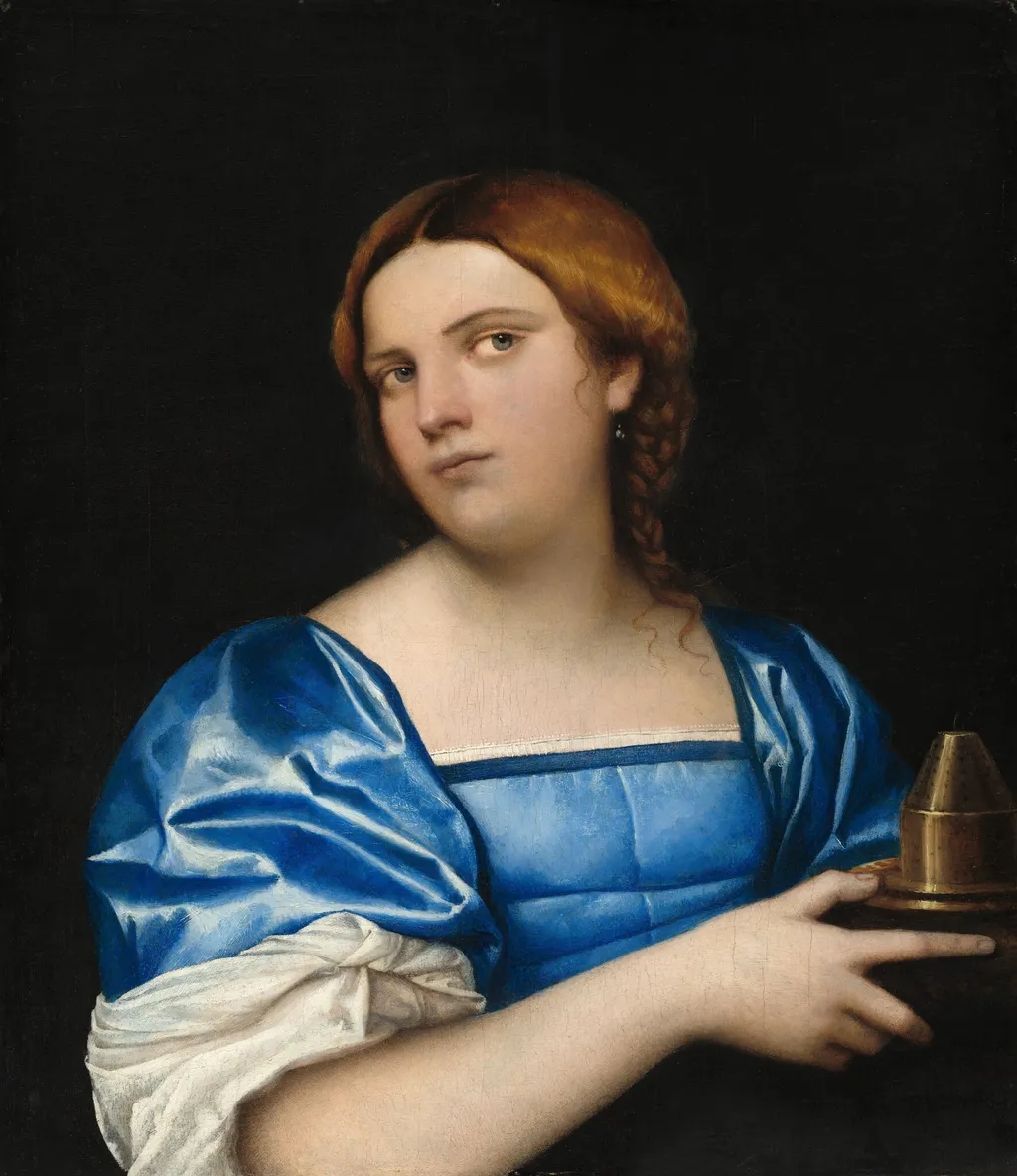 Portrait of a Young Woman as a Wise Virgin, by Sebastiano del Piombo, oil, 1510