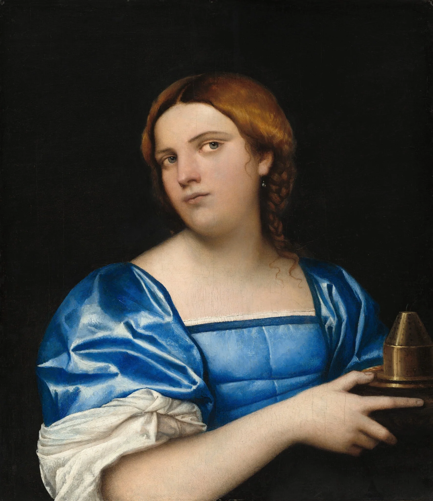 Portrait of a Young Woman as a Wise Virgin, detail