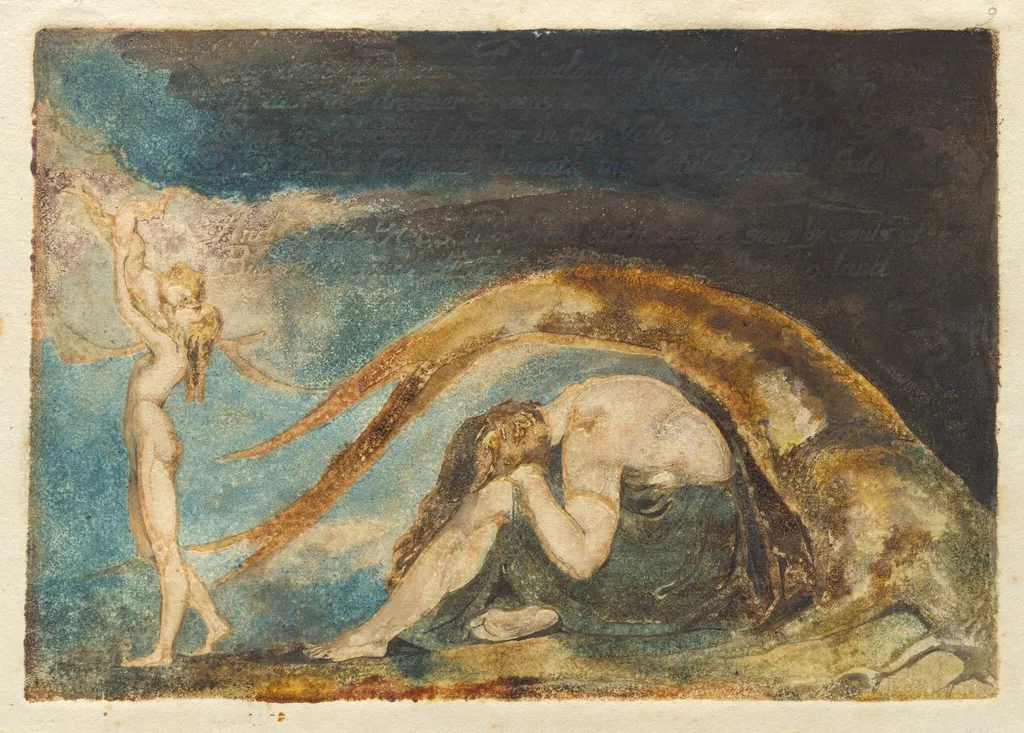 Dream of Thiralatha [from "America," cancelled plate d], by William Blake, ink, 1795