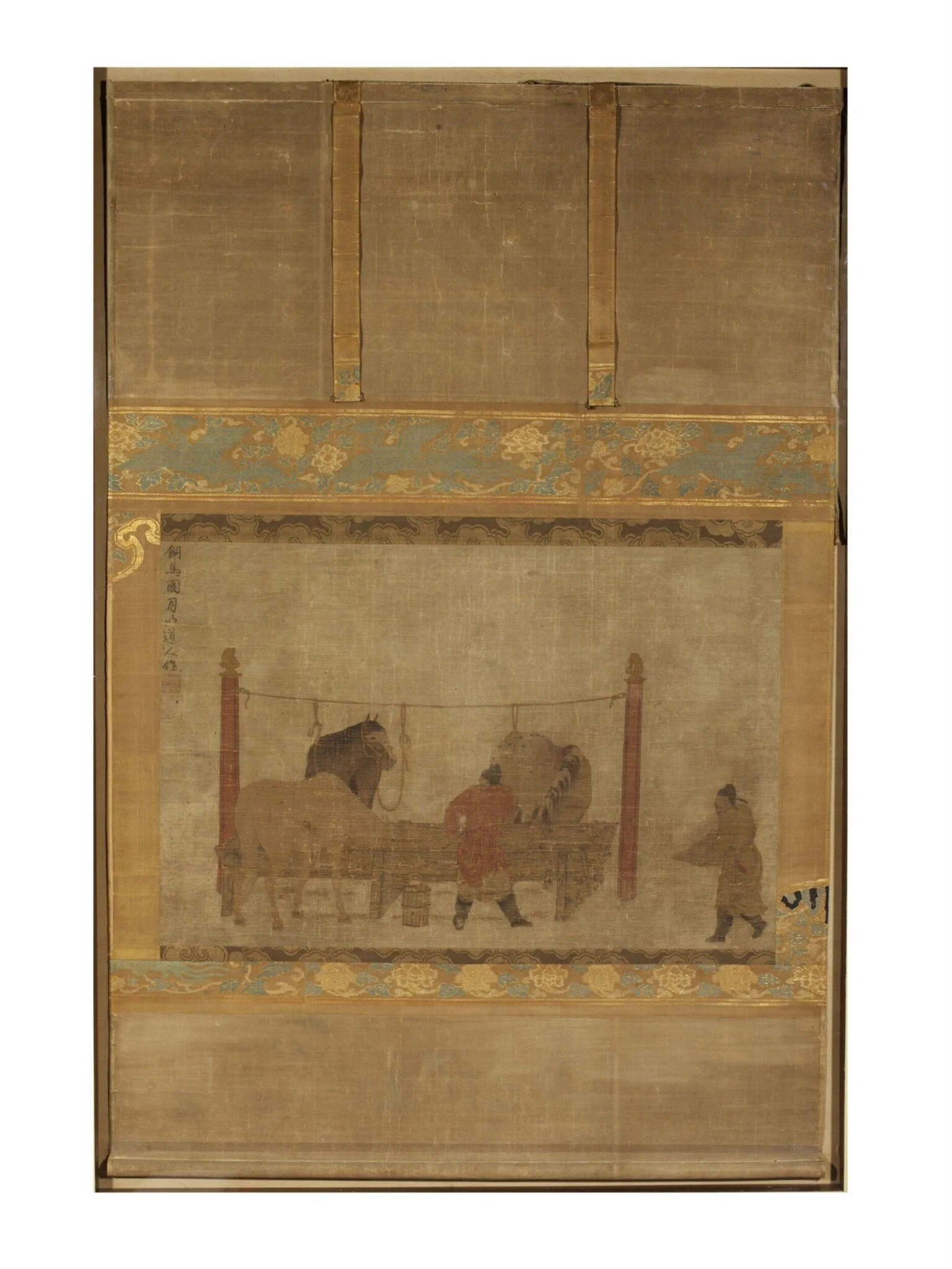 Feeding horses, detail
