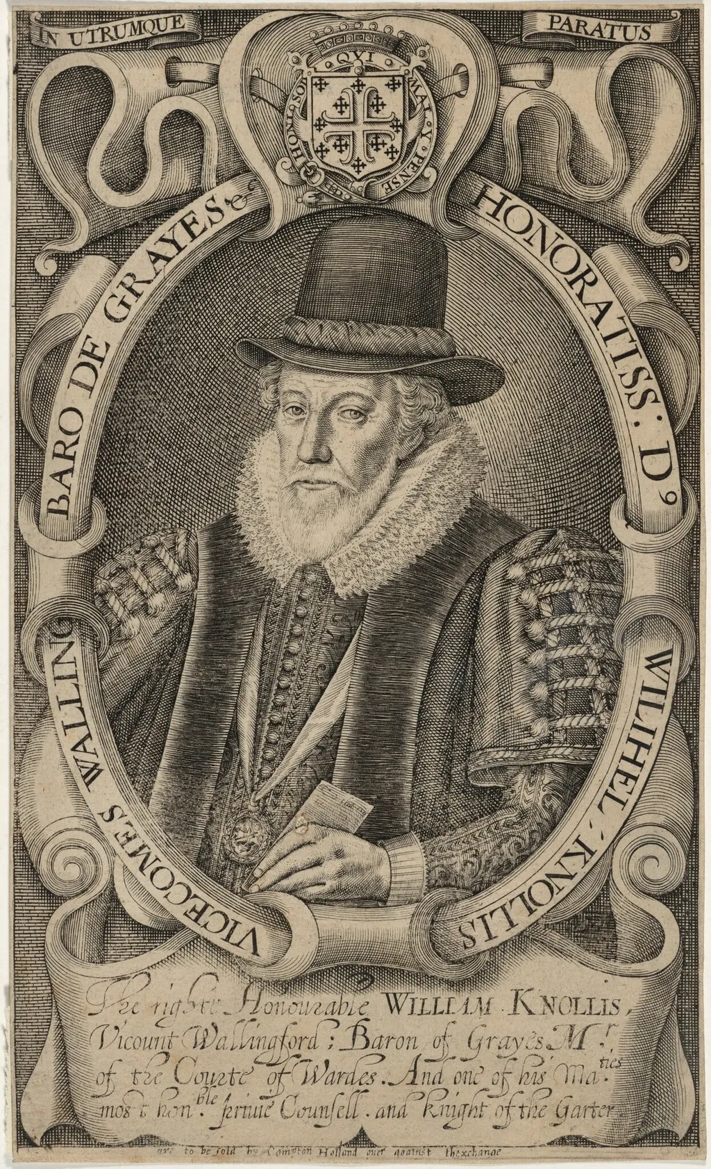 William Knollis, Earl of Banbury, When Viscount Wallingford, by Simon van de Passe, ink, 1621