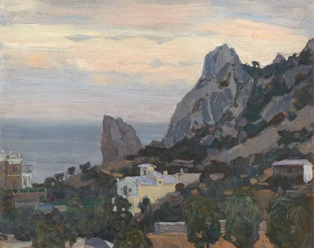 Twilight in Crimea. New Simeiz, by Apollinary Vasnetsov, oil, 1906